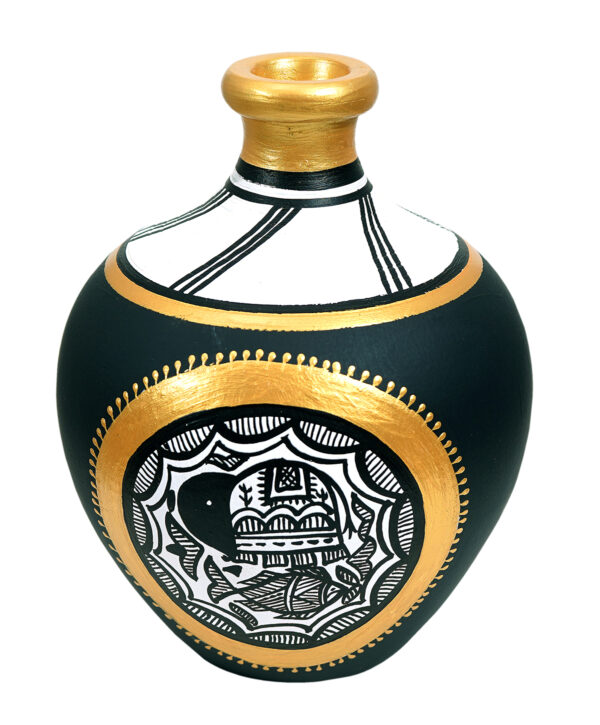 Terracotta Handmade and Handpainted Madhubani Art Flowerpot