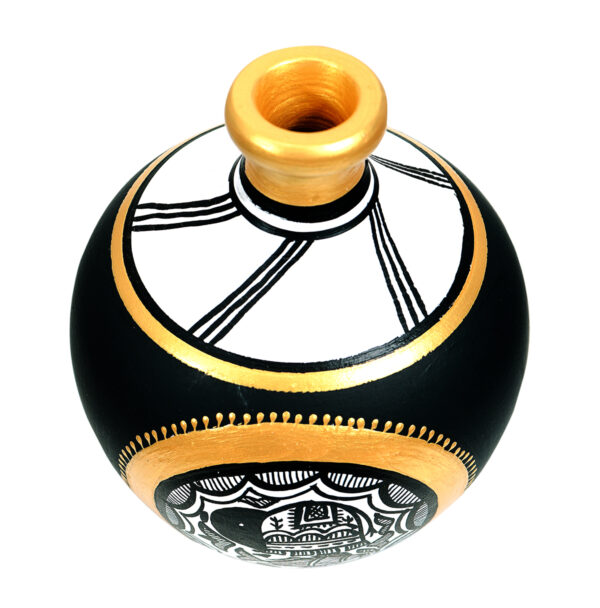 Terracotta Handmade and Handpainted Madhubani Art Flowerpot