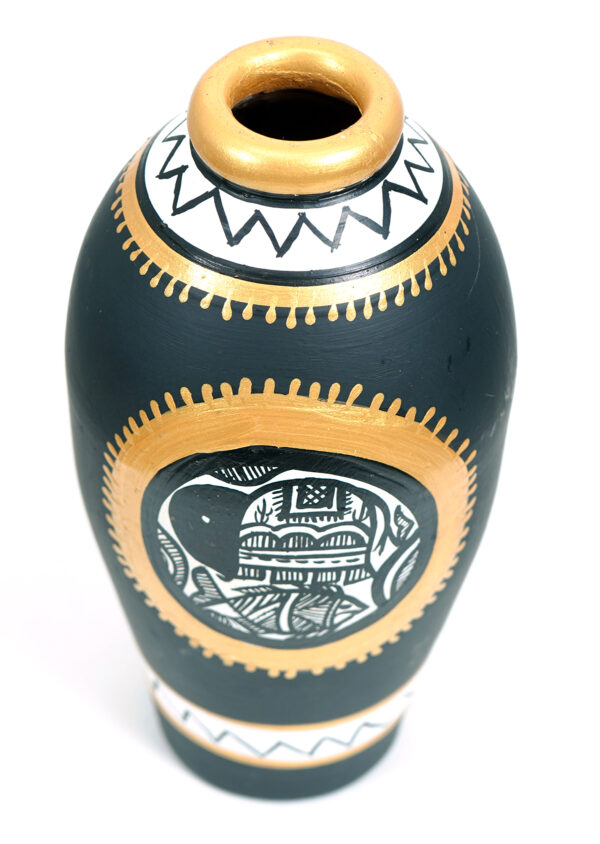 Terracotta Handmade and Handpainted Madhubani Art Big Flowerpot