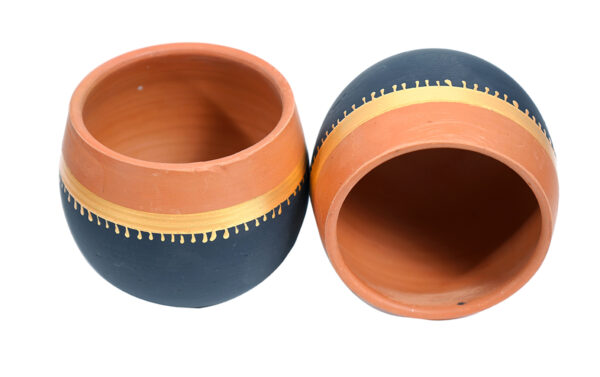 Terracotta Handmade Handpainted Kulhad Reusable, Set of 2 pieces