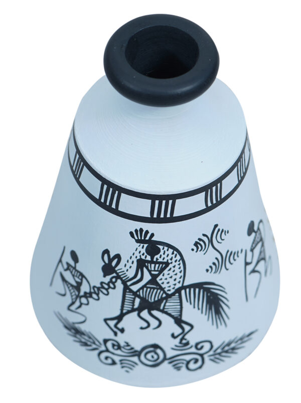 Terracotta Handmade and Hand painting Warli Art Flowerpot