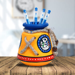 Terracotta pen stand yellow