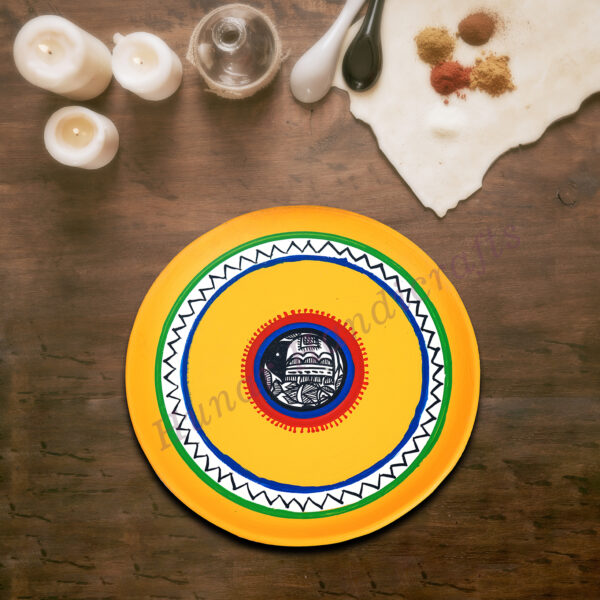 Terracotta Wall Hanging Plates Handmade and Handpainted/Madhubani Painting