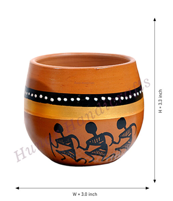 Terracotta Handmade/Handpainted kulhad reusable, Set of 4 pieces