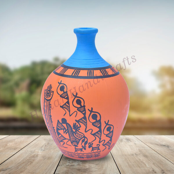 Hunar Handicrafts Flowerpot Warli Art