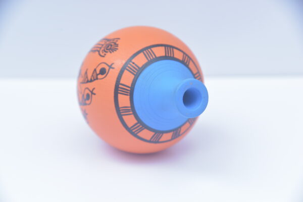 Terracotta Handmade Handpainted Warli Art Flowerpot Yellow