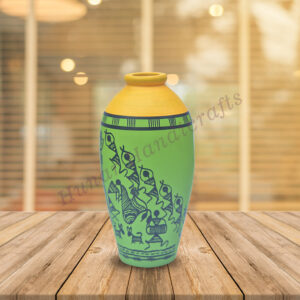 Hunar Handicrafts Flowerpot Warli Art