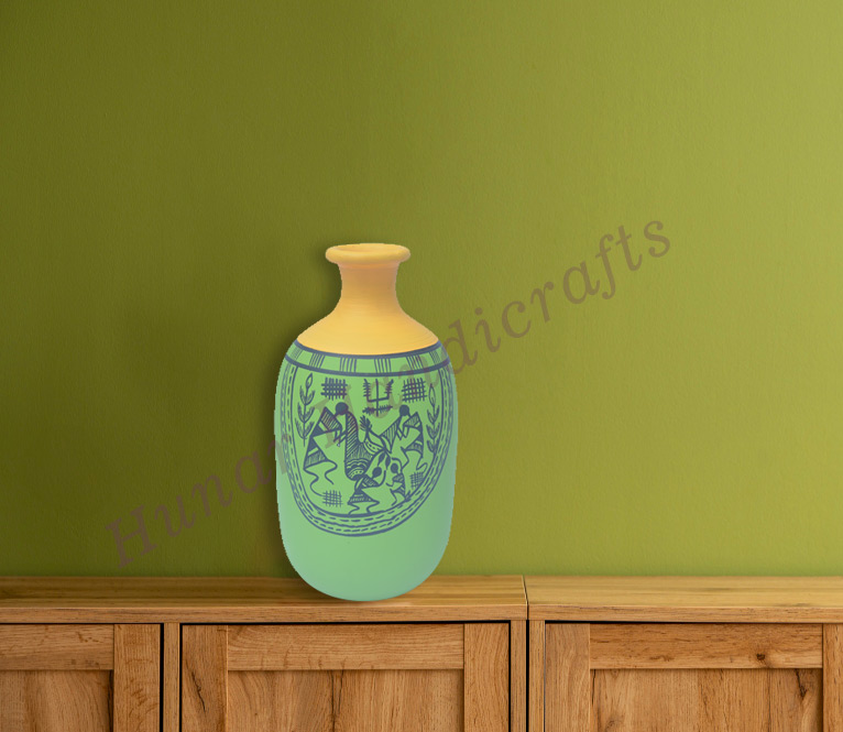 Hunar Handicrafts Flowerpot Warli Art