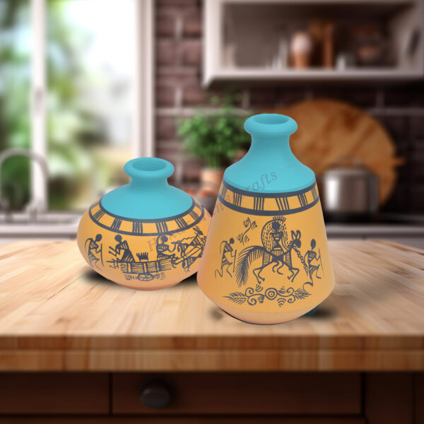 Hunar Handicrafts Flowerpot Warli Art